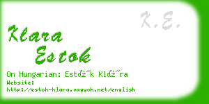 klara estok business card